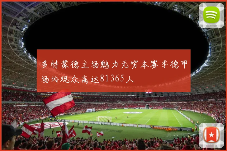 多特蒙德主场魅力无穷本赛季德甲场均观众高达81365人